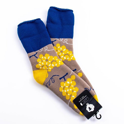 ソックス fromF モコモコソックス ヘデルマ/果物 ウォームグレー サイズM 36-38 (22.5ー25cm)TV097MWGY